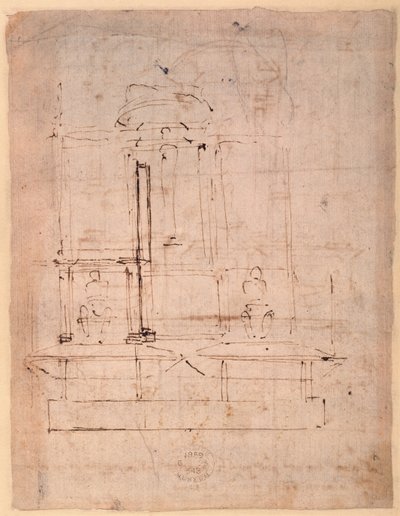 Ontwerp voor het graf van paus Julius II (1453-1513) door Michelangelo Buonarroti